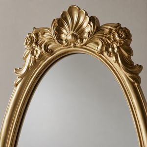 Miroir sur pied ovale doré antique, miroir baroque orné, miroir de luxe pleine longueur pour chambre, salon, décoration intérieure, cadeau - Product Image 4
