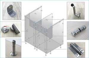 Anti-Corrosion <b>Stainless</b> <b>Steel</b> L Shape <b>Bracket</b> for Hospital Washroom Partitions, Durable and Reliable for Heavy Traffic Use - Product Image 6