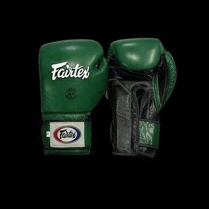 Fairtex Boxing <b>Gloves</b> Green Leather Secure Wrist Closure for Adults Training Sparring Equipment Muay Thai Boxing <b>Gloves</b> - Product Image 1