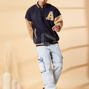 OEM Plus Size Winter Baseball <b>Jacket</b> Blank Cotton/Fleece American <b>Flight</b> Unisex Varsity <b>Jackets</b> Waterproof Breathable Windproof - Product Image 3