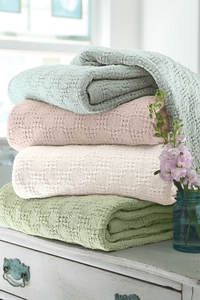 Manta Decorativa Tejida 100% Algodón con Borlas, Manta Boho para Sofá con Flecos - Product Image 3