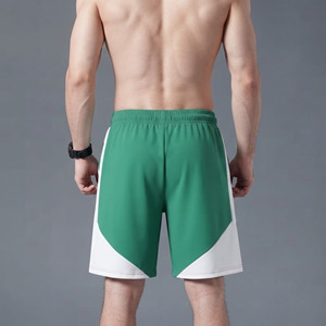 Shorts homme en molleton 100% coton, deux tons, personnalisés, avec cordon de serrage, style décontracté, respirant, style hip hop. - Product Image 3