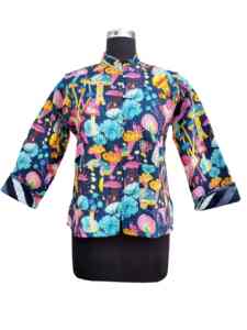 Veste en coton matelassée à manches longues, manteau d'hiver pour femme, veste en coton imprimée avec motif floral - Product Image 4