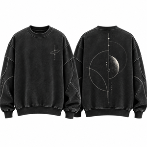 Sudadera Minimalista de Felpa Sólida, Transpirable y Ecológica, con Bolsillo, Corte Regular, Cuello Redondo, Unisex, Negra, Tejida, para Invierno - Product Image 1