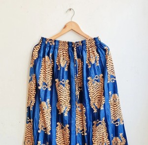 Falda de algodón con estampado de tigre, falda larga bohemia con volantes para mujer - Product Image 2