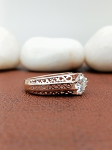 Bague de fiançailles et de mariage D'VINS JEWELS tendance, forme ronde, sertie de pierres de laboratoire taille brillant, couleur D, plaqué or blanc, certifiée - Product Image 4