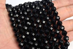 Cuentas de Ágata Negra, Piedras Preciosas Naturales Genuinas, Cuentas Sueltas Facetadas Redondas y Cuadradas, Hilo Completo de 15 Pulgadas, Lote al por Mayor - Product Image 6