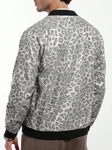 Custom <b>Men</b> Bomber <b>Jacket</b> Polyester Printed Leopard <b>Jacket</b> Zip Up Casual Streetwear Outerwear for College Boys - Product Image 3