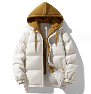 Veste matelassée à capuche pour homme Curry Sports, grande taille, coupe-vent, chaude, zippée, haute qualité, coupe ample, décontractée, épaisse, en duvet - Product Image 1