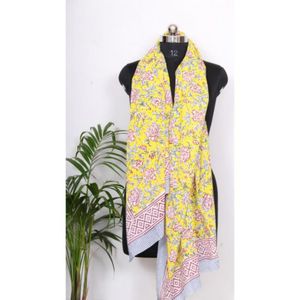 Pareo Sarong 100% coton pour femme, imprimé à la main, confortable, léger, idéal pour la plage. - Product Image 5