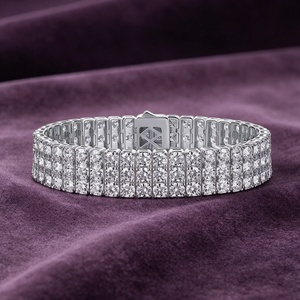 Bracelet Tennis Large en Argent 925 et Moissanite pour Homme, Léger, Sertissage Glacé, Bijou Hip Hop de Luxe, Cadeau Tendance - Product Image 4