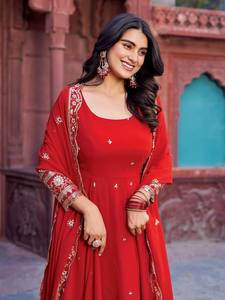 <b>Red</b> Traditional Indian Wedding <b>Lehenga</b> Choli With Embroidered Dupatta Women's Floor Length Ethnic Dress - Product Image 2