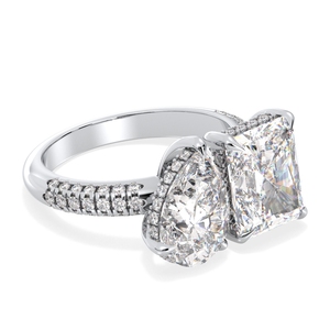 Bague Réglable REYES en Or Blanc 14K de Haute Qualité avec Moissanite 6,78 Carats pour Femme, Certifiée GRA, Bijoux de Mariage de Luxe - Product Image 3