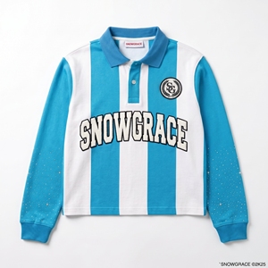 Camiseta de Fútbol SNOWGRACE de Manga Larga a Rayas, Logotipo Bordado, Cuello Camisero, Unisex para Adultos, Transpirable, de Poliéster - Product Image 1
