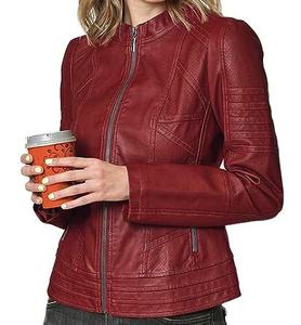 Premium Quality <b>Women</b> Genuine <b>Leather</b> <b>Jacket</b> New Arrival Stylish Slim Fit Windproof <b>Long</b> Sleeve Casual Wear Biker <b>Jacket</b> - Product Image 3