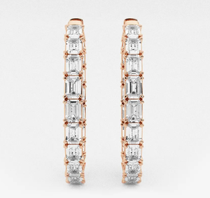 <b>Hoops</b> Earrings Diamond Earrings Gold and <b>Silver</b> Earrings Natural and Lab Grown Diamonds Earrings <b>Hoops</b> Fine Jewelry for Women - Product Image 5