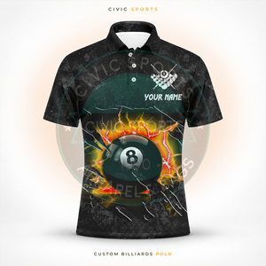 Maillot de billard personnalisable avec nom d'équipe, en tissu polyester/coton, imprimé par transfert thermique, haute qualité - Product Image 3