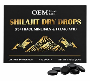 Shilajit Puro del Himalaya en Gotas Secas OEM (60 Tabletas, 200 mg Cada Una) Tabletas de Shilajit Originales para Hombres y Mujeres, Energía y Apoyo Inmunológico - Product Image 1