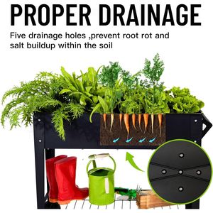 32 Inch Tall 400LBS Capacity Rust-Resistant Mobile Outdoor <b>Garden</b> <b>Bed</b> Elevated <b>Raised</b> Steel Planter Box <b>Wheels</b> for Flower - Product Image 5