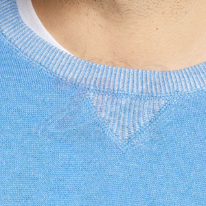 Pull tendance pour homme, bleu clair, manches raglan, col rond, tricot uni, coupe décontractée, vêtement d'automne - Product Image 4