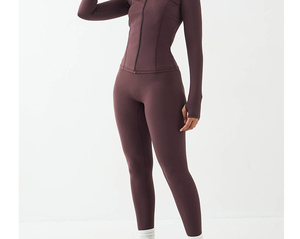 Legging de sport sexy personnalisé pour femme, taille haute, coupe ajustée, effet push-up, en Spandex et Nylon, couleur unie, pour le yoga et la course - Product Image 1