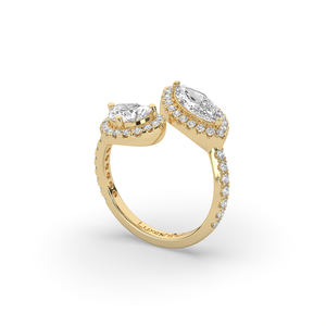 แหวนเพชรแล็บทองคำ 14K ดีไซน์มินิมอลสุดพิเศษ น้ำหนัก 2.55 กะรัต รูปทรงลูกแพร์มาร์คีส์ น้ำหนักเบา เหมาะสำหรับเป็นแหวนหมั้นหรือแหวนครบรอบ งานฝีมือประณีต - Product Image 3