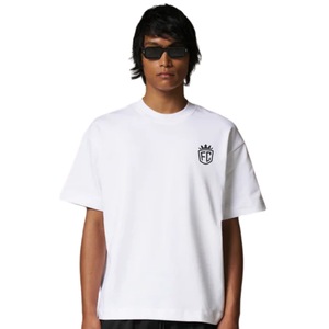 Camiseta Blanca Oversize de Corte Holgado para Hombre, Manga Corta, Cuello Redondo, Algodón Suave, Estilo Casual Urbano con Logotipo Minimalista en el Pecho - Product Image 5