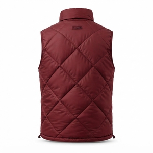 Men's <b>Burgundy</b> <b>Puffer</b> <b>Jacket</b> Lightweight Stand Collar Zip Up Winter <b>Jacket</b> Casual Outdoor Streetwear Custom Apparel - Product Image 2