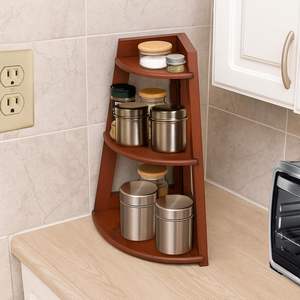 Organizador de Cocina de Madera |   Organizador de Esquina para Cocina |   Organizador de Escritorio para Oficina |   Estante de Almacenamiento Multiusos - Product Image 2