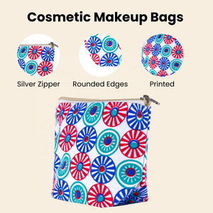 Pochette de maquillage en toile de jute durable imprimée personnalisée pour adolescents Mini sacs à cosmétiques en toile plate Oem avec fermeture à glissière - Product Image 4