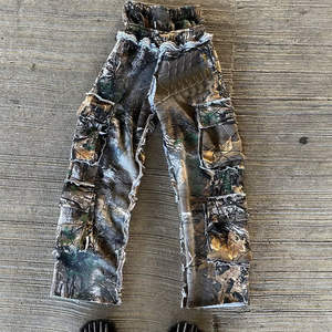 Pantalon de survêtement homme personnalisé avec logo brodé, cordon de serrage, coupe ample, jambe large droite, style flare, en tissu épais - Product Image 2