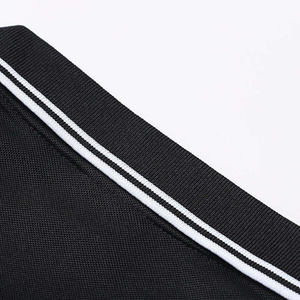 Polo en polyester à manches courtes pour homme, tricoté, brodé, uni, à bords renforcés - Durable, respirant et infroissable - Product Image 3
