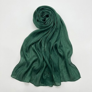 Pañuelo Hijab de Chifón con Lazo, Arrugado, Brillante, Transpirable, Agradable al Tacto, Multicolor, para Uso Diario - Product Image 6