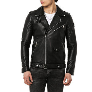 Veste en cuir pour homme, style décontracté, fermeture éclair, tendance, effet peau de crocodile, nouvelle arrivée, design populaire, authentique et à la mode. - Product Image 1