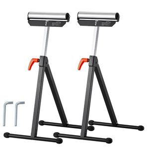 Set di 2 Supporti a Rullo Resistenti per Falegnameria, Capacità di Carico 135 lb, Altezza Regolabile 26.8-42.5FT, Design Pieghevole, 11.5 Lucidati - Product Image 6