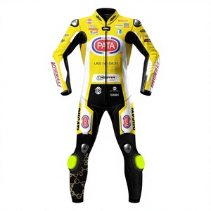 ชุดแข่งรถ Andrea Iannone WSBK สีเหลือง Rucati 1 ชิ้น ชุดแข่งรถมอเตอร์ไซค์หนังวัว/หนังจิงโจ้ สำหรับขี่/แข่งรถบนสนาม/จั๊มสูทหนัง CE - Product Image 1