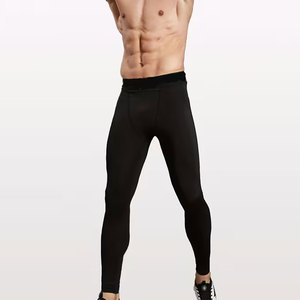 2 pantalones ajustados de color negro puro y gris para hombre, ropa interior de compresión de secado rápido - Product Image 1