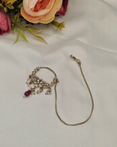 Wholesale Traditional Kundan Nose Ring with Chain Ethnic Antique Gold Plated Pearl Stone Nath Bridal <b>Wedding</b> Jewelry <b>Accessories</b> - Product Image 3