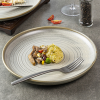 Ensemble d'assiettes et de bols en porcelaine de style nordique YAYU, robuste et de qualité commerciale, pour restaurants et hôtels, passe au lave-vaisselle, personnalisable