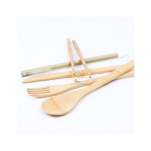 Premium Bamboo Cutlery <b>Set</b> Natural Reusable Travel Utensils for Wholesale Distribution - Product Image 6