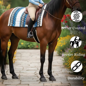 Manta de fieltro de lana premium para silla de montar western, transpirable, duradera, absorbente de impactos, para equitación. - Product Image 2