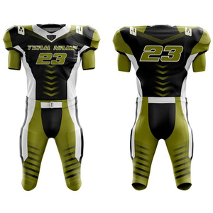 Vêtements de football en polyester 100% personnalisables en gros avec logo, uniforme de football américain, nom et numéro de l'équipe, uniforme de football américain - Product Image 1
