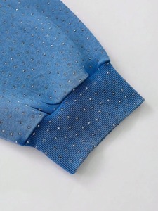 Sudadera con capucha personalizada para hombre, con pedrería, 100% de alta calidad, perfecta para ropa urbana y de moda, color azul, sudaderas con pedrería para hombre - Product Image 4