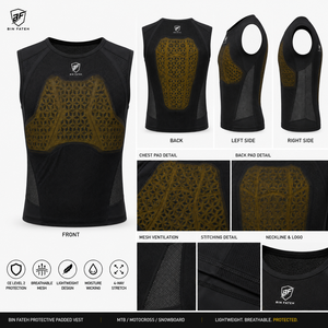 Camiseta sin Mangas de Alta Calidad con Protección Interna, Acolchada, Ligera, Transpirable, de Poliéster, para Ciclismo y Senderismo - Product Image 4