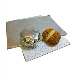 EcoRev ECO16 Hojas de Papel de Aluminio Plateado Laminado con Aislamiento Térmico y Diseño de Panal para Envolver Hamburguesas y Sándwiches Precortados - Product Image 4