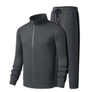 ODM Custom Printed <b>Zip</b> <b>Up</b> <b>Jacket</b> & Sweatpants <b>Gym</b> Fitness Jogging Suit Set - Product Image 5