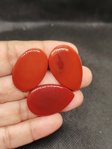 Red Onyx Coffin Shape Gemstone Flat Back Calibrated Teardrop Shape Wholesale cabochon - Product Image 5