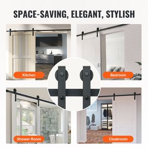Kit Ferramenta per Porta Scorrevole a Binario Rinforzato da 3 Metri, Capacità di Carico 150 kg, per Porte Singole Larghe 1,4-1,6 Metri, Ideale per Camere da Letto - Product Image 6