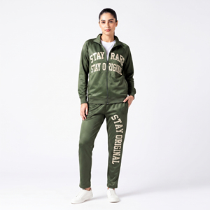 Women's Polyester Tracksuit <b>Set</b> Full Zip Hoodie Jogger Pants Winter Autumn Style 100% Polyester Clothing Polyester Tracksuits - Product Image 1