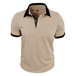 Camisa Polo Casual para Hombre, Corte Holgado, Puños Acanalados, Botones, Manga Corta, Transpirable, a la Moda, Personalizable OEM - Product Image 1